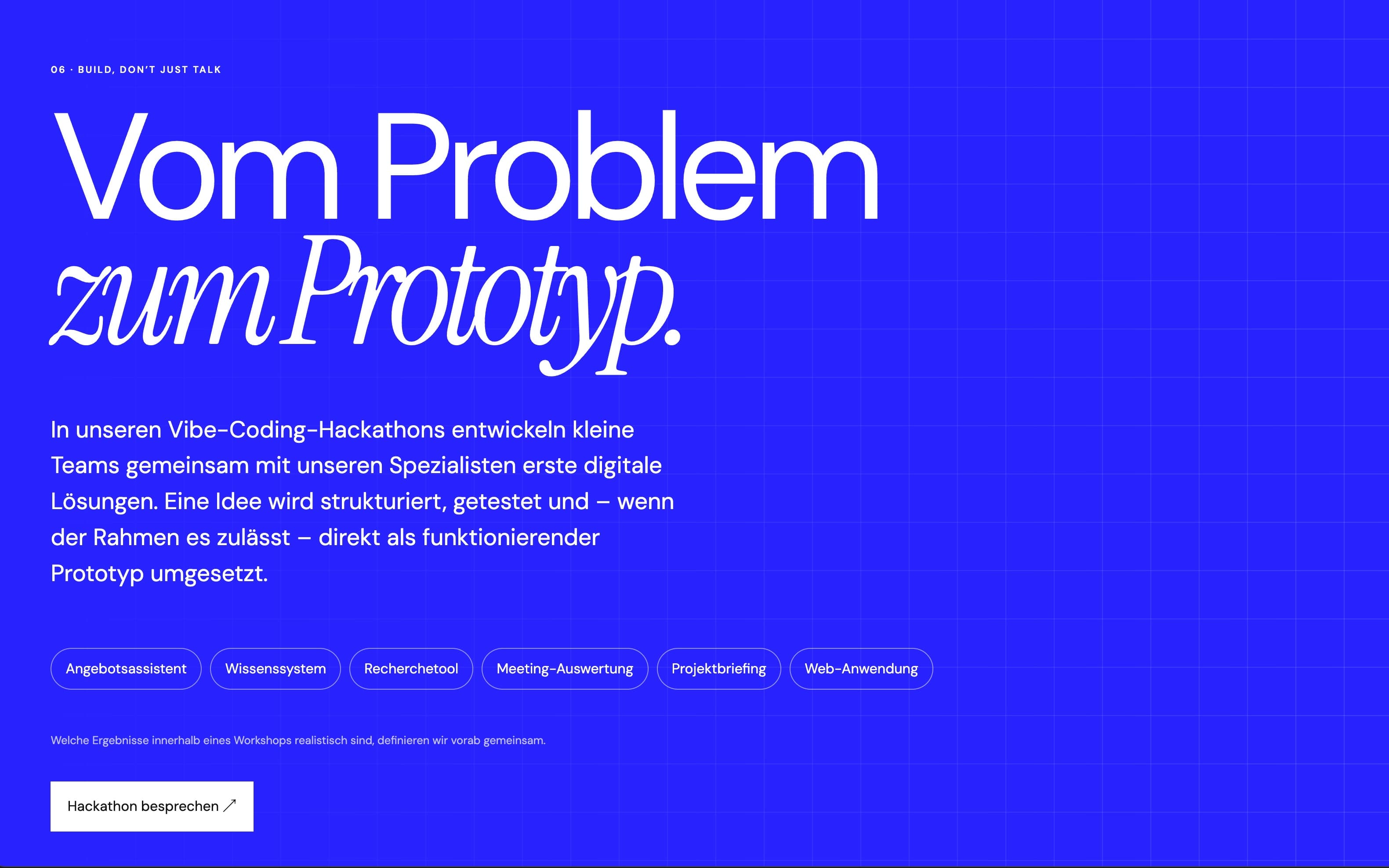 Vibe-coding hackathon format of the Luftschloss Academy