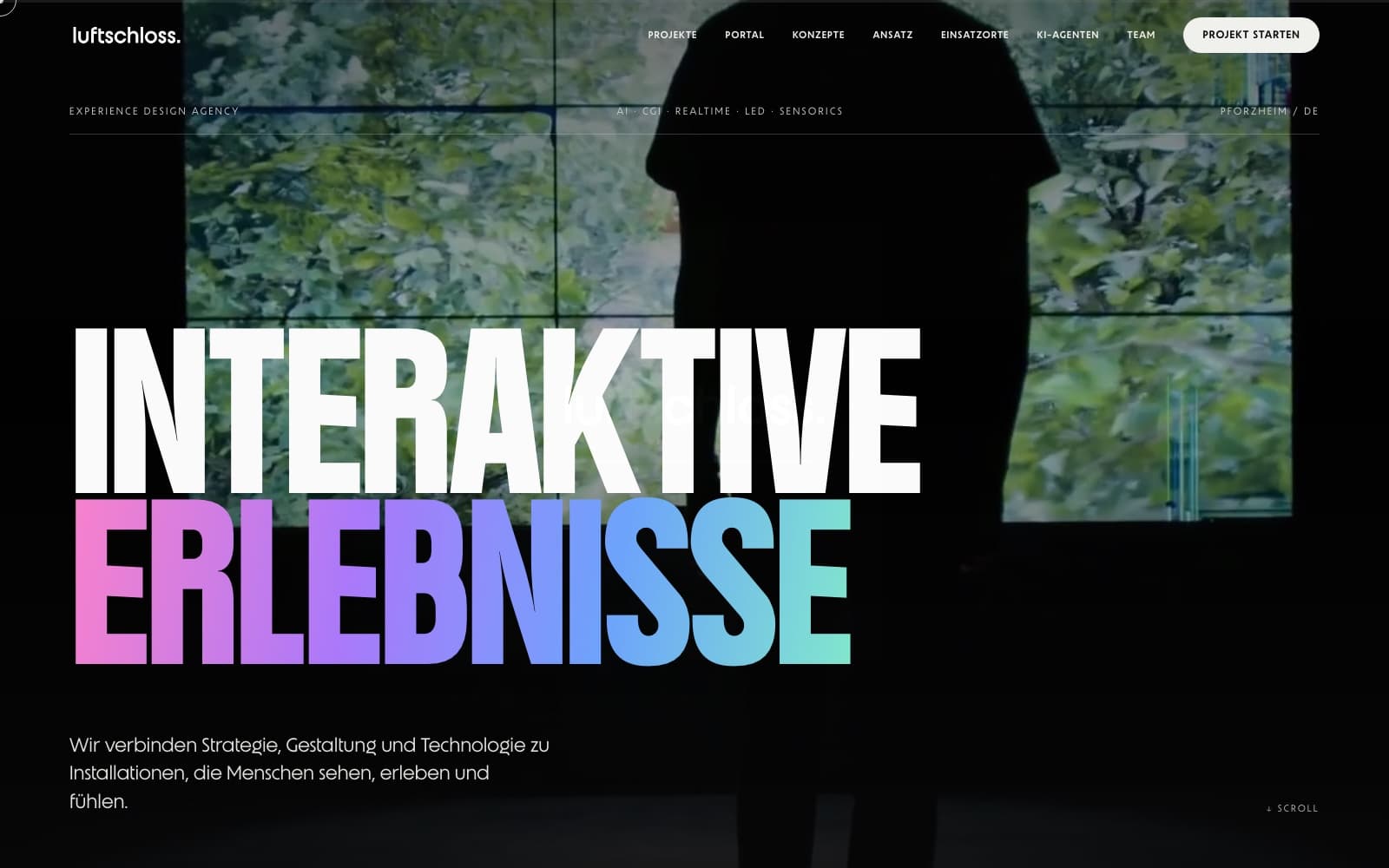 Homepage of the Luftschloss website